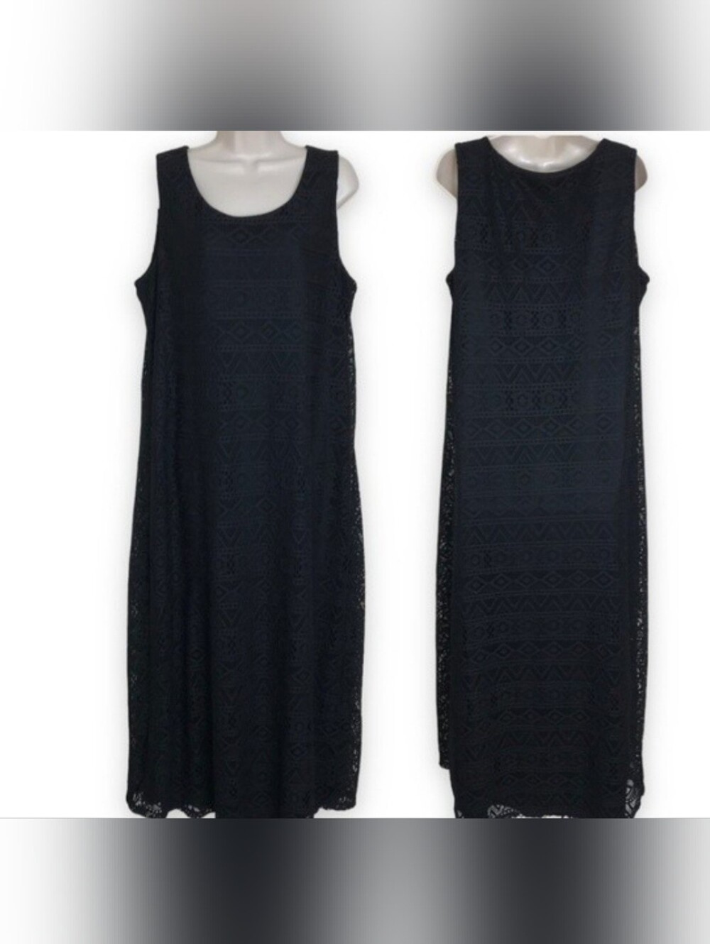 Tacera Black Lace Maxi Dress